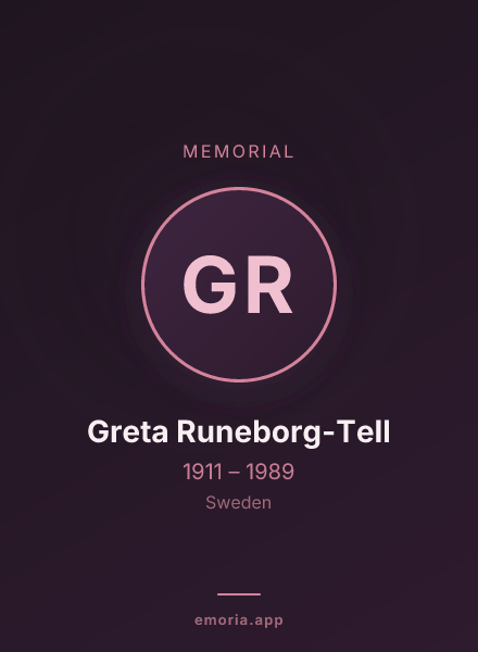 Memorial portrait of Greta Runeborg-Tell