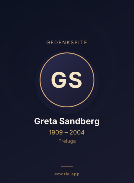 Gedenkportrait von Greta Sandberg