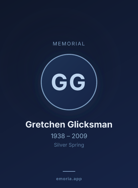 Memorial portrait of Gretchen Glicksman