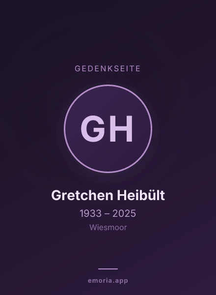 Gedenkportrait von Gretchen Heibült