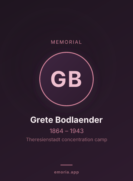 Memorial portrait of Grete Bodlaender
