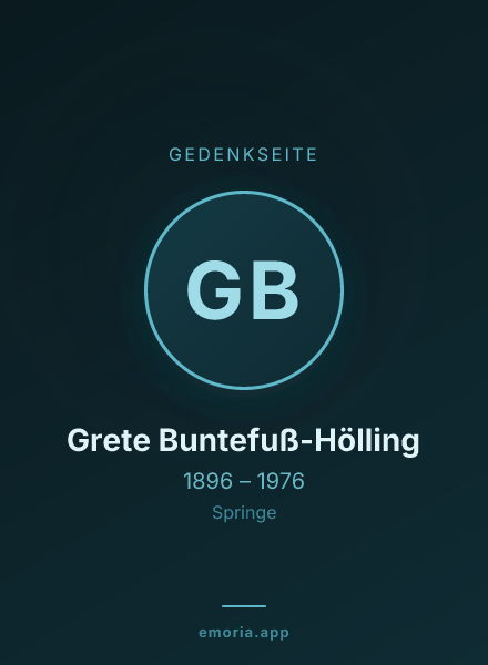Gedenkportrait von Grete Buntefuß-Hölling