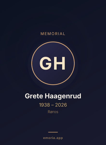 Memorial portrait of Grete Haagenrud