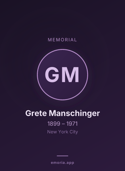 Memorial portrait of Grete Manschinger