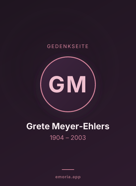 Gedenkportrait von Grete Meyer-Ehlers