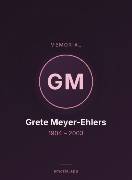 Memorial portrait of Grete Meyer-Ehlers
