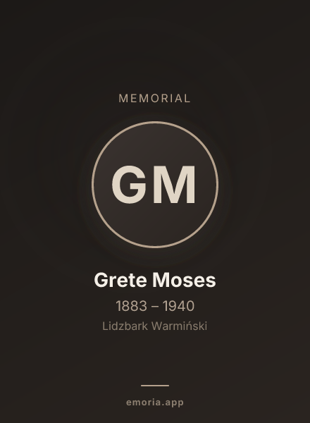 Memorial portrait of Grete Moses