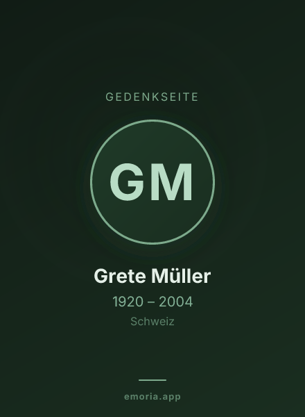 Gedenkportrait von Grete Müller