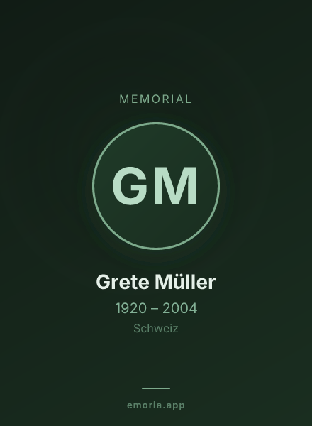 Memorial portrait of Grete Müller