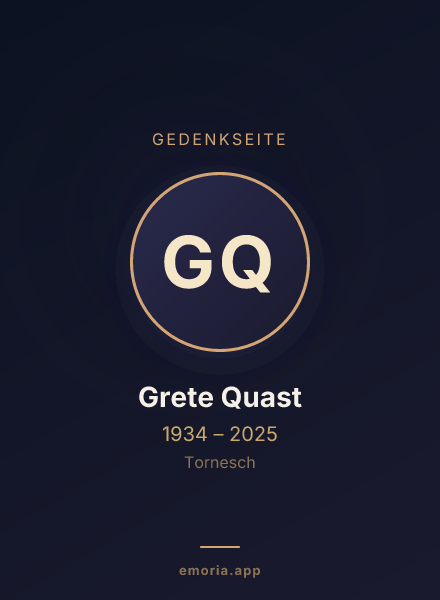 Gedenkportrait von Grete Quast