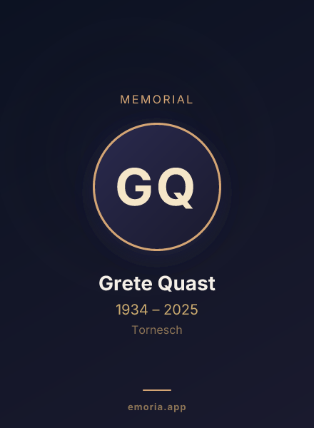 Memorial portrait of Grete Quast
