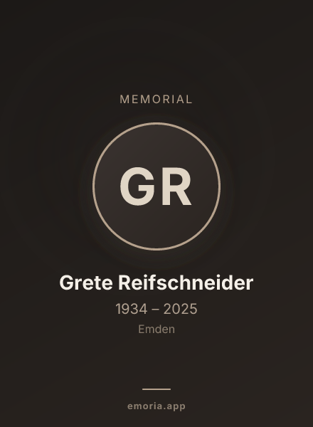 Memorial portrait of Grete Reifschneider
