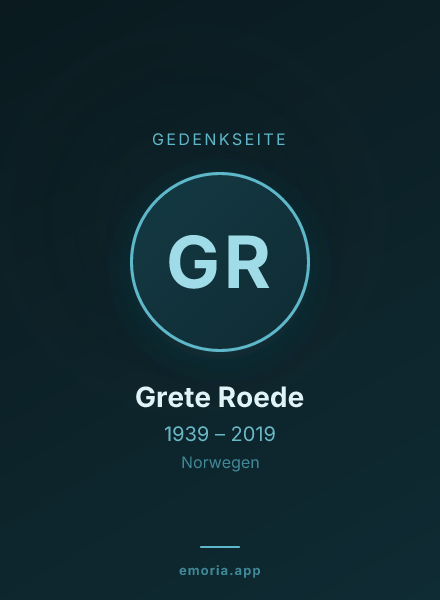 Gedenkportrait von Grete Roede