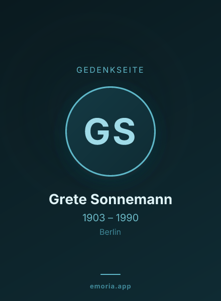 Gedenkportrait von Grete Sonnemann