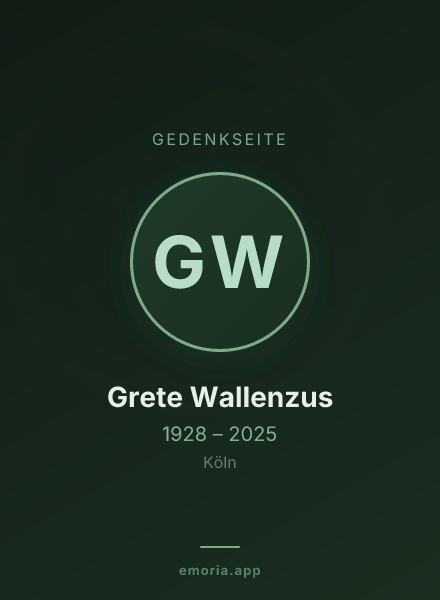Gedenkportrait von Grete Wallenzus