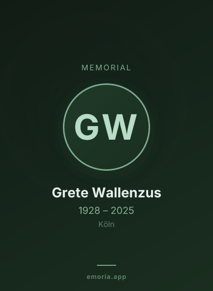 Memorial portrait of Grete Wallenzus