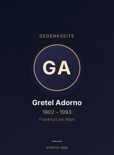 Gedenkportrait von Gretel Adorno
