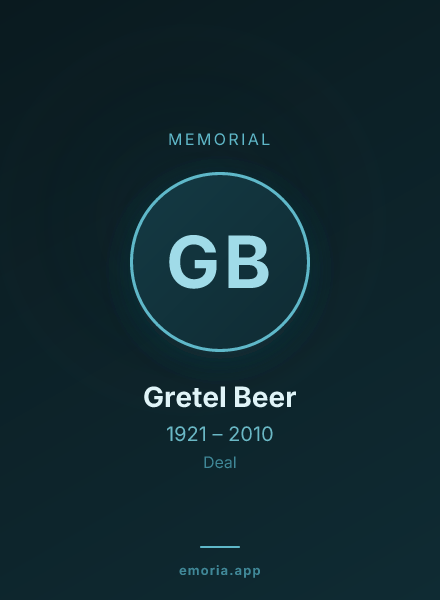 Memorial portrait of Gretel Beer