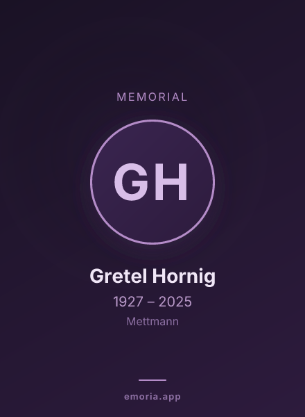 Memorial portrait of Gretel Hornig