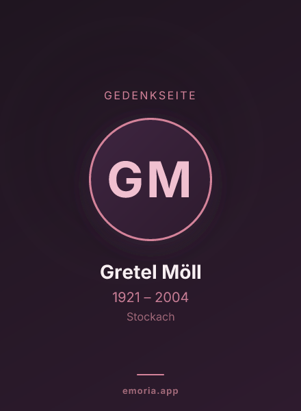 Gedenkportrait von Gretel Möll