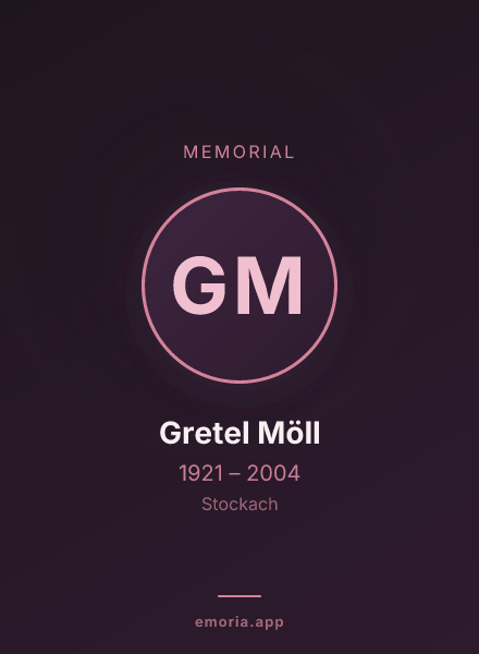 Memorial portrait of Gretel Möll