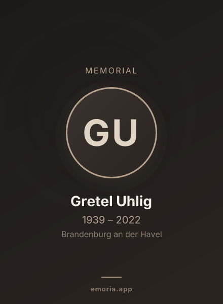 Memorial portrait of Gretel Uhlig