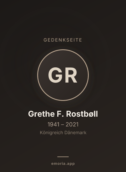Gedenkportrait von Grethe F. Rostbøll