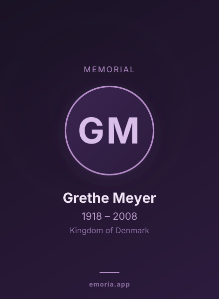 Memorial portrait of Grethe Meyer