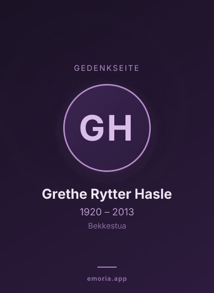 Gedenkportrait von Grethe Rytter Hasle
