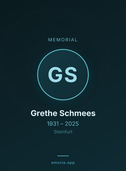 Memorial portrait of Grethe Schmees