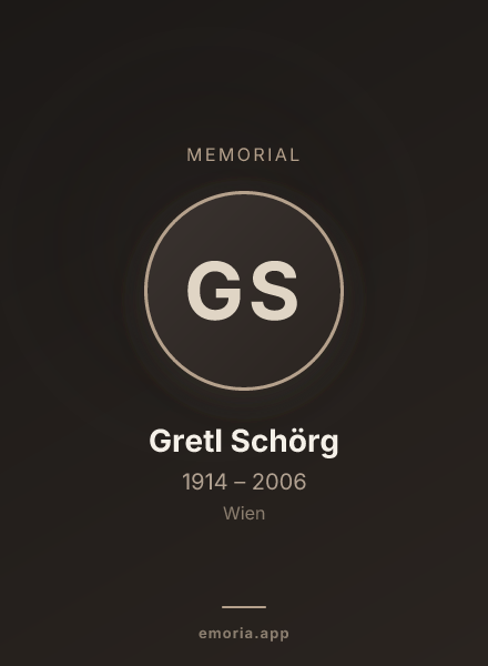 Memorial portrait of Gretl Schörg