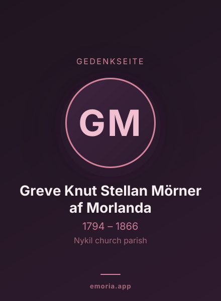Gedenkportrait von Greve Knut Stellan Mörner af Morlanda