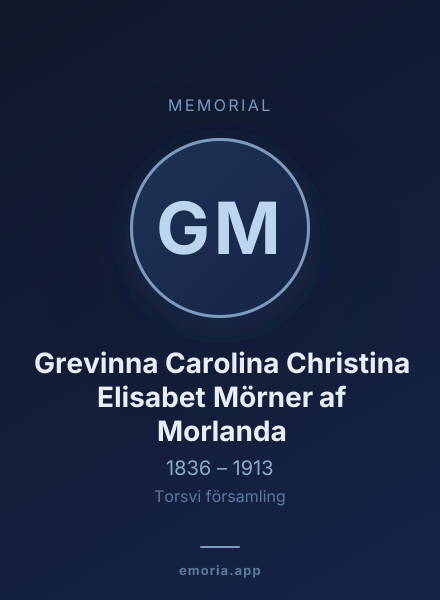 Memorial portrait of Grevinna Carolina Christina Elisabet Mörner af Morlanda