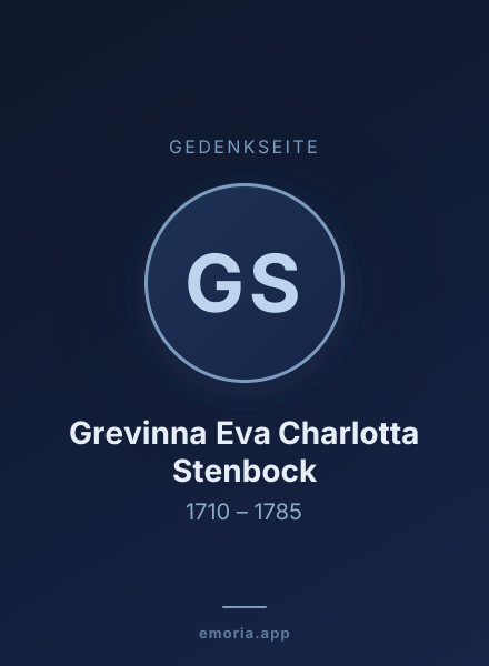 Gedenkportrait von Grevinna Eva Charlotta Stenbock