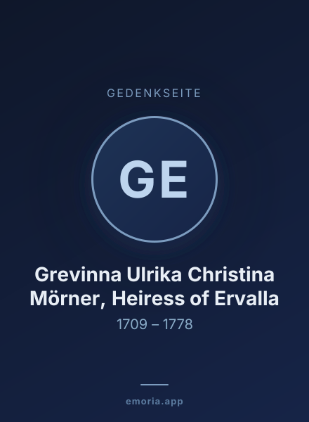 Gedenkportrait von Grevinna Ulrika Christina Mörner, Heiress of Ervalla
