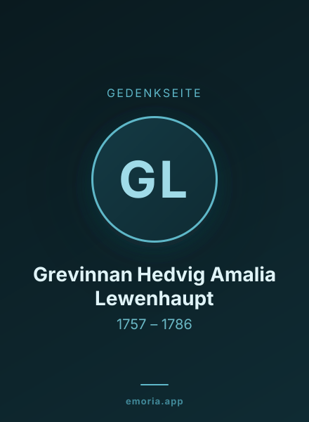 Gedenkportrait von Grevinnan Hedvig Amalia Lewenhaupt