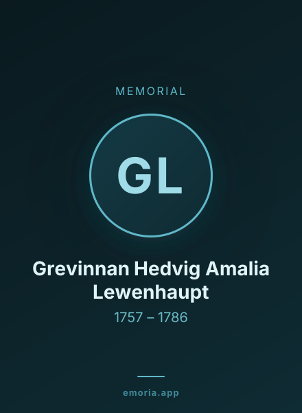 Memorial portrait of Grevinnan Hedvig Amalia Lewenhaupt
