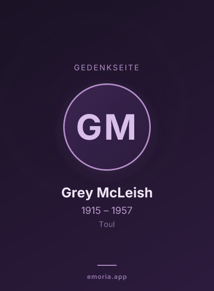 Gedenkportrait von Grey McLeish