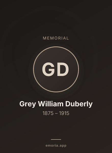 Memorial portrait of Grey William Duberly