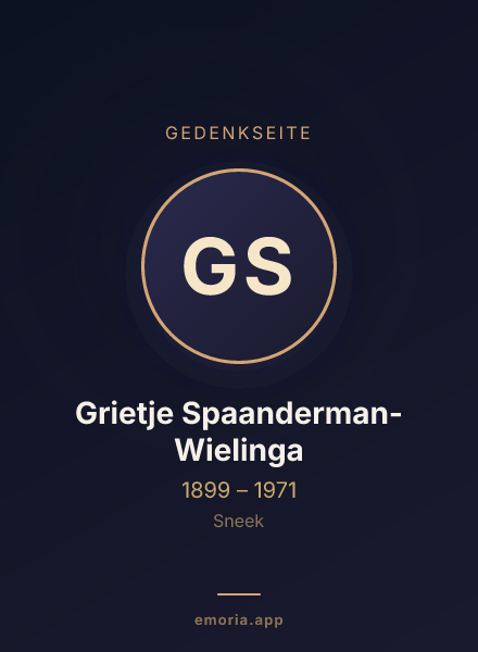 Gedenkportrait von Grietje Spaanderman-Wielinga