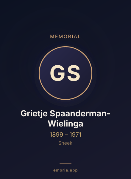 Memorial portrait of Grietje Spaanderman-Wielinga