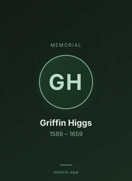 Memorial portrait of Griffin Higgs