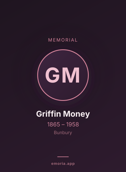 Memorial portrait of Griffin Money