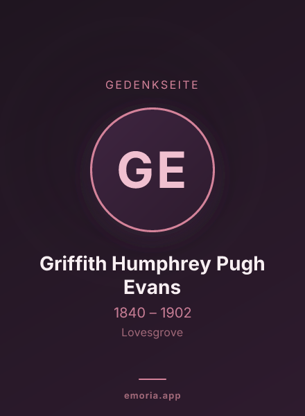 Gedenkportrait von Griffith Humphrey Pugh Evans