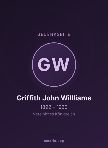 Gedenkportrait von Griffith John Willliams
