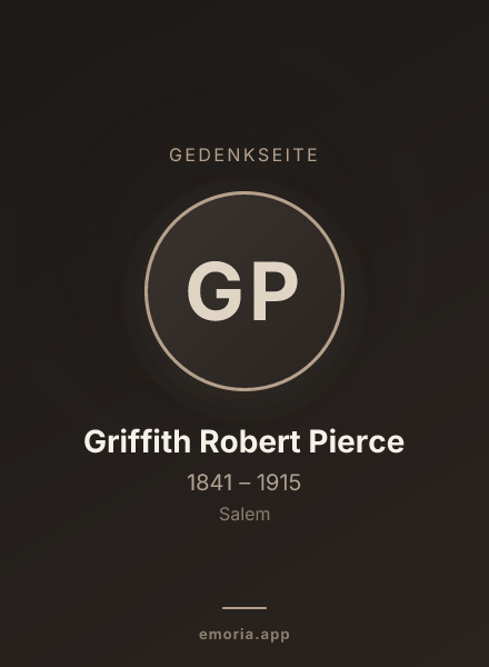 Gedenkportrait von Griffith Robert Pierce
