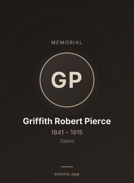 Memorial portrait of Griffith Robert Pierce
