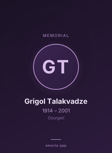 Memorial portrait of Grigol Talakvadze
