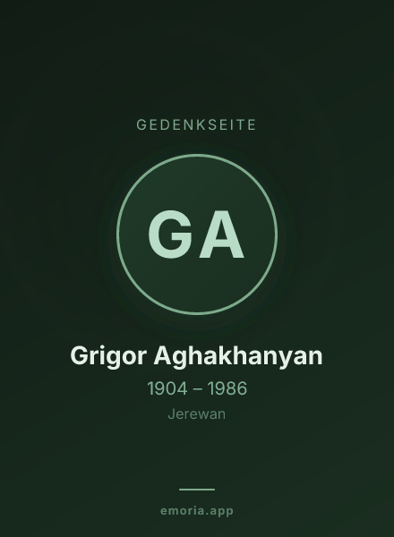 Gedenkportrait von Grigor Aghakhanyan