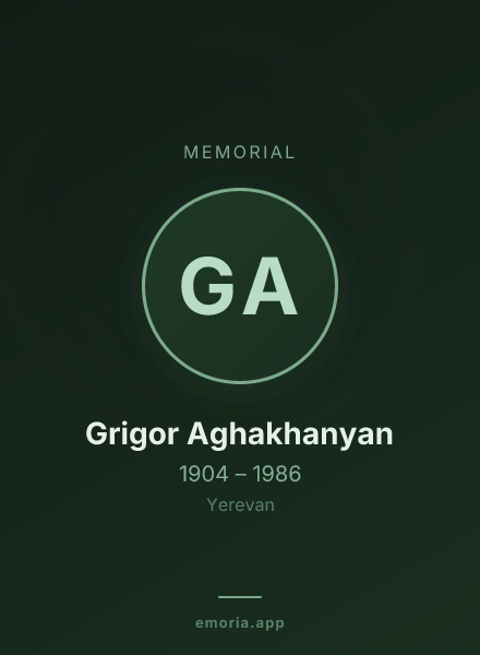 Memorial portrait of Grigor Aghakhanyan